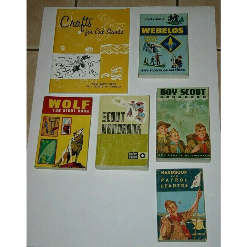 lot 6 vintage Boy Cub Scouts Handbook Patrol Leaders Webelos Wolf book 1963 67
